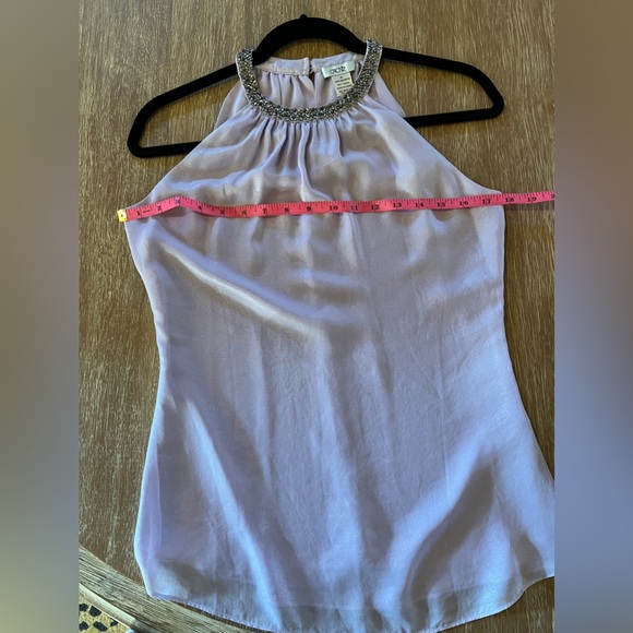 Purple shimmer Cache halter top with beading - Picture 10 of 11